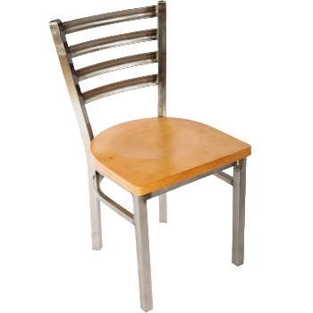 J.M.C Furniture Chair, Ladder Back, Steel Frame, Clear Coat