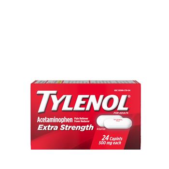 Tylenol Extra Strength Caplets, Fever Reducer and Pain Reliever, 500 mg, 24 Count