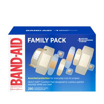 BAND-AID Adhesive Bandages Family Variety Pack, Sheer and  Clear, Assorted, 280/Box