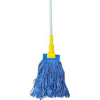 W.B. Mason Co. Wet Mop Head, Looped End, Blended, 5 in Band, 16 oz, Blue