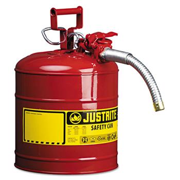 JUSTRITE AccuFlow Safety Can, Type II, 5gal, Red, 1&quot; Hose