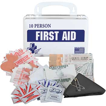 Certified Safety Mfg. First Aid Kit, 10 Person, Poly White
