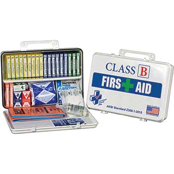 Certified Safety Mfg. First Aid Kit, ANSI Standard Class B, Poly White