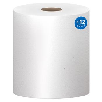 Scott Essential Hard Roll Paper Towels, 1-Ply, 1.5&quot; Core, White, 800 ft/Roll, 12 Rolls/Carton