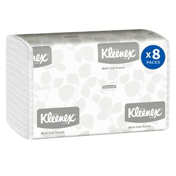 Kleenex Multifold Paper Towels, White, 8 Packs Of 150 Towels, 1,200 Towels/Carton