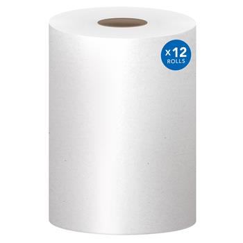 Scott Essential Hard Roll Paper Towels, 1-Ply, White, 400 ft/ Roll, 12 Rolls/Carton