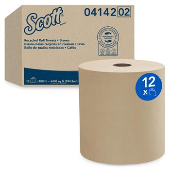 Scott Essential Hard Roll Paper Towels, Brown, 800 ft. Per Roll, 12 Rolls/Carton