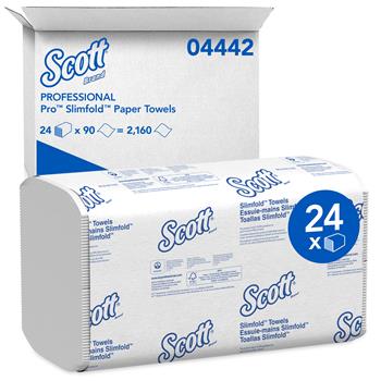 Scott Pro Slimfold Hand Towels, White, 24 Packs Of 90 Towels, 2,160 Towels/Carton