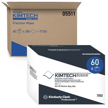 Kimtech Science Precision Wipes, Pop-Up Box, 1 Ply, White, 60 Boxes Of 286 Wipes, 17,160 Wipes/Carton