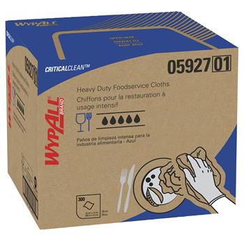 WypAll X70 Foodservice Towels, 1/4-Fold, 12 1/2 x 23 1/2, Blue, 300/Carton