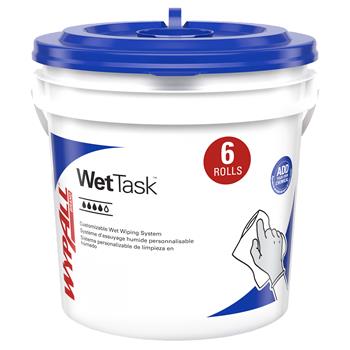 WypAll PowerClean WetTask Wipers for Solvents System, Center-Pull Roll, White, 95 Sheets/Roll, 6 Rolls/Carton