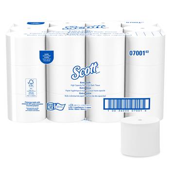 Scott Essential Coreless Standard Roll Toilet Paper, 2-Ply, White, 800 Sheets/Roll, 36 Rolls/Carton