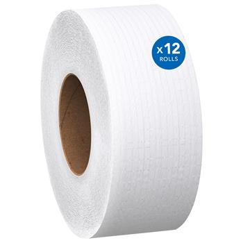 Scott Essential Jumbo Roll Bathroom Toilet Paper, 2-Ply, 8 9/10&quot; dia, 1000&#39;, 12 Rolls/Carton