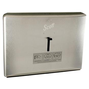 Scott Personal Seat Cover Dispenser, 16.63 in x 12.25 in x 2.5 in, Stainless