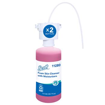 Scott Foam Hand Soap with Moisturizers Refill, Floral Scent, Pink, 1.5 L, 2 Bottles/Carton