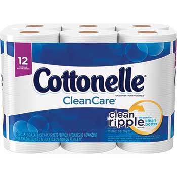 Cottonelle Ultra Clean Care Standard Roll Toilet Paper, White, 12 Rolls Of 170 Sheets, 2,040 Sheets/Pack