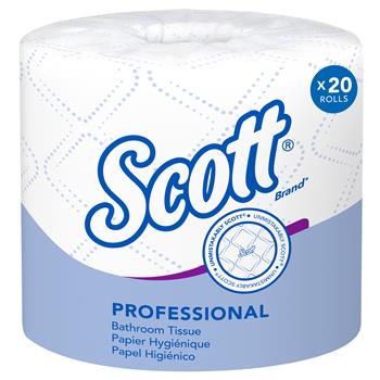 Scott Standard Roll Toilet Paper, Individually Wrapped, 2-Ply, White, 20 Rolls Of 550 Sheets, 11,000 Sheets/Carton