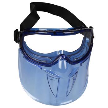 KleenGuard V90 The Shield Safety Goggles With Face Shield, Clear Anti-Fog Lens With Blue Frame, 1 Pair