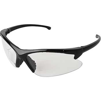 KleenGuard V60 30-06 Dual Readers Safety Glasses, +2.0 Diopters, Clear Lenses with Black Frame, Unisex, 1 Pair