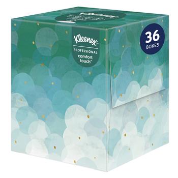 Kleenex Professional Facial Tissues, Upright Box, 2-Ply, White, 90 Tissues/Box, 36 Boxes/Carton