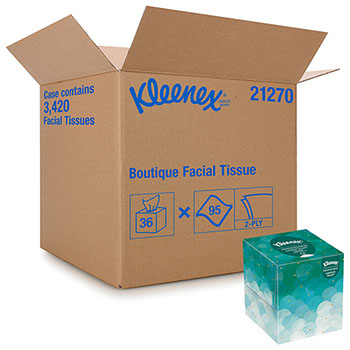 Kleenex Professional Facial Tissue Cube for Business, Upright Box,, 36 Boxes Of 95 Tissues, 3,420 Tissues/Carton