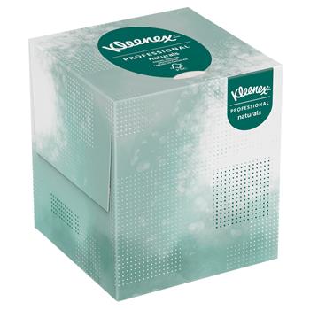 Kleenex Professional Naturals Boutique Facial Tissue Cube, Upright Face Box, 2-Ply, White, 90 Tissues Per Box