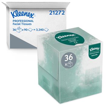 Kleenex Professional Naturals Boutique Facial Tissue Cube, Upright Face Box, 2-Ply, White, 90 Tissues/Box, 36 Boxes/Carton
