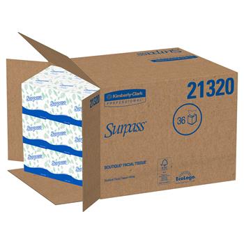 Surpass Boutique Facial Tissue Cube, 2-Ply, Unscented, White, 36 Boxes Of 90 Tissues, 3,240 Tissues/Carton