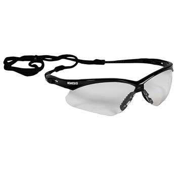KleenGuard V30 Nemesis Safety Glasses, Clear Lenses with Black Frame, Unisex, 1 Pair