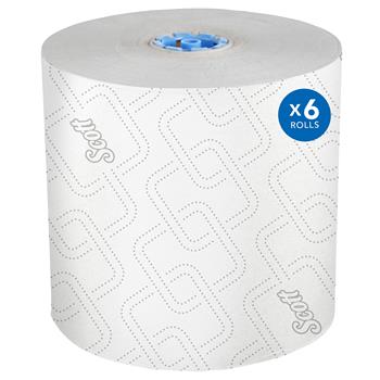 Scott Pro Hard Roll Paper Towels, 1.75&quot; Blue Core, White, 1150&#39;/Roll, 6 Rolls/Carton