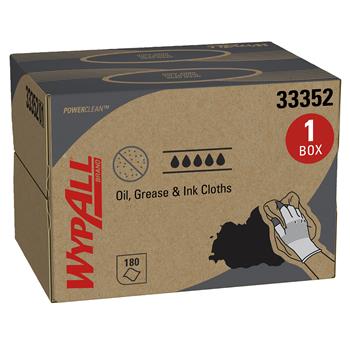 WypAll Oil, Grease and Ink Cloths, Brag Box, Blue, 180 Sheets/Box, 1 Box/Carton