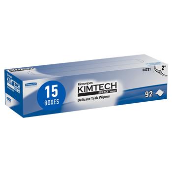 Kimtech Kimwipes Delicate Task Wipes, Pop-Up Box, 2-Ply, White, 92 Sheets/Box, 15 Boxes/Carton