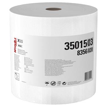 WypAll General Clean X50 Cleaning Cloths, Jumbo Roll,  9.8” x 12.2” Sheets, White, 1,100 Sheets/Roll