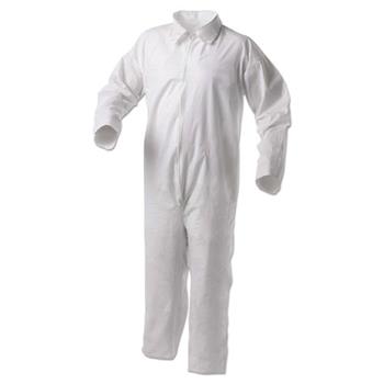 KleenGuard A35 Liquid/Particle Protection Disposable Coveralls, Zip Front, Open Wrists/Ankles, White, 3-XL, 25 Coveralls/Carton