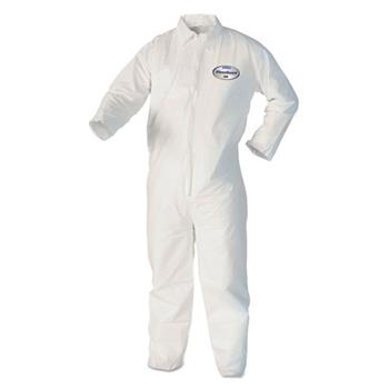 KleenGuard A40 Liquid/Particle Protection Coveralls, Zip Front, White, Medium, 25 Coveralls/Carton