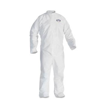 KleenGuard A30 Breathable Splash/Particle Protection Coveralls, Zip Front, Elastic Back, White, XL, 25 Coveralls/Carton