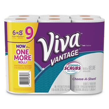 Viva Vantage Choose-A-Sheet Paper Towel, Big Roll, 1-Ply, White, 6-Roll Packs, 24 Rolls Of 95 Sheets, 2,280 Sheets/Carton