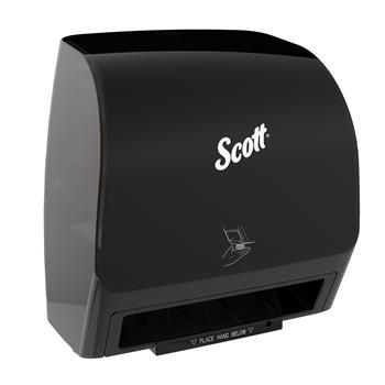 Scott Electronic Slimroll Towel Dispenser, Black, for Scott Orange Core Towels, 11.8&quot; x 12.35&quot; x 7.25&quot;