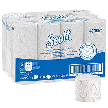 Scott&#174; Pro Paper Core High Capacity Bath Tissue (47305), 2-PLY, White, 1100 Sheets/Roll, 36 Rolls/CT