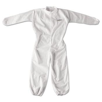 KleenGuard A20 Breathable Particle Protection Coveralls, Zip Front, Elastic Wrists, Ankles and Back, White, Extra Large, 24/Carton