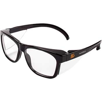 KleenGuard V30 Maverick Eye Protection With KleenVision Anti-Fog Coating, Clear Lenses/Black Frame, 1 Pair