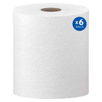 Kleenex Hard Roll Paper Towels, 1.75&quot; Core, White, 600 ft. Per Roll, 6 Rolls/Carton