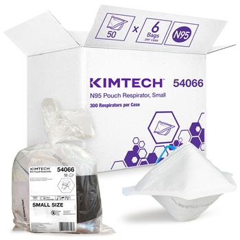 Kimtech N95 Pouch Respirator, NIOSH-Approved, Small Size, 6 Bags Of 50 Respirators, 300 Respirators/Case