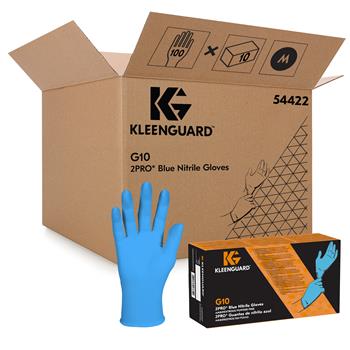 KleenGuard G10 2Pro Nitrile Gloves, 6 mil, 9.5&quot;, Medium, Blue, 100 Gloves/Box, 10 Boxes/Carton