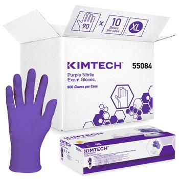 Kimtech Nitrile Exam Gloves, 5.9 mil, 9.5&quot;, Extra Large, Purple, 90 Gloves/Box, 10 Boxes/Carton