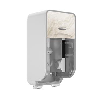 Kimberly-Clark Professional ICON Coreless Standard Roll Toilet Paper Dispenser, 2 Roll Vertical, 12.95” x 6.5” x 6.35”, Warm Marble Design