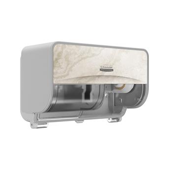 Kimberly-Clark Professional ICON Coreless Standard Roll Toilet Paper Dispenser And Faceplate, 2 Roll Horizontal, Warm Marble