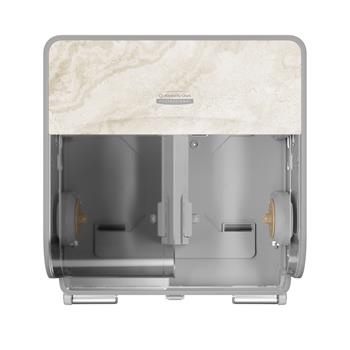 Kimberly-Clark Professional ICON Coreless Standard Roll Toilet Paper Dispenser And Faceplate, 4 Roll, Warm Marble