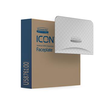 Kimberly-Clark Professional ICON Faceplate For Coreless Standard Roll Toilet Paper Dispenser, 2 Roll Vertical, Silver Mosaic, 1 Faceplate/Carton
