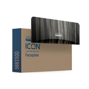 Kimberly-Clark Professional ICON Faceplate For Coreless Standard Roll Toilet Paper Dispenser, 4 Roll, Ebony Woodgrain